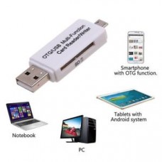 OkaeYa 2X USB2.0 Micro USB OTG Adapter SD T-Flash Memory Card Reader for Phone 2in1